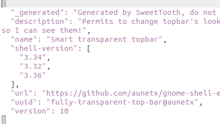 metadata json file with UUID