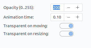 transparent window moving settings