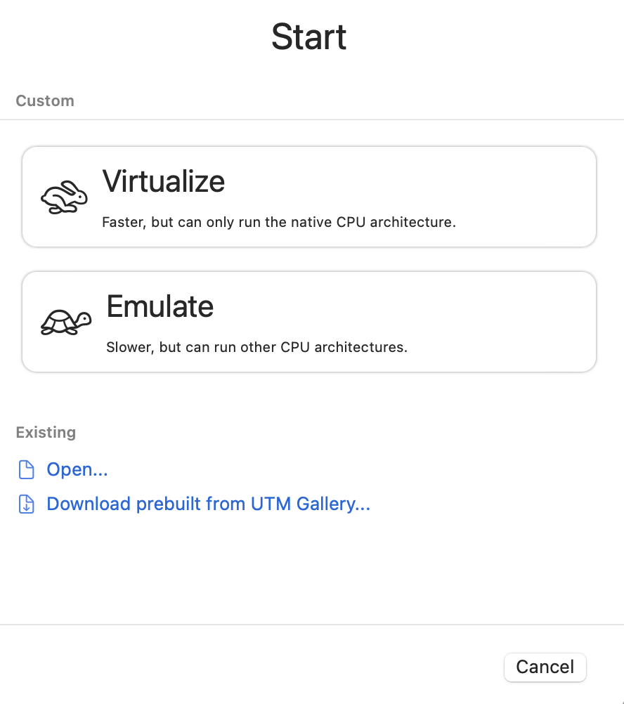 UTM Mac Virtualize